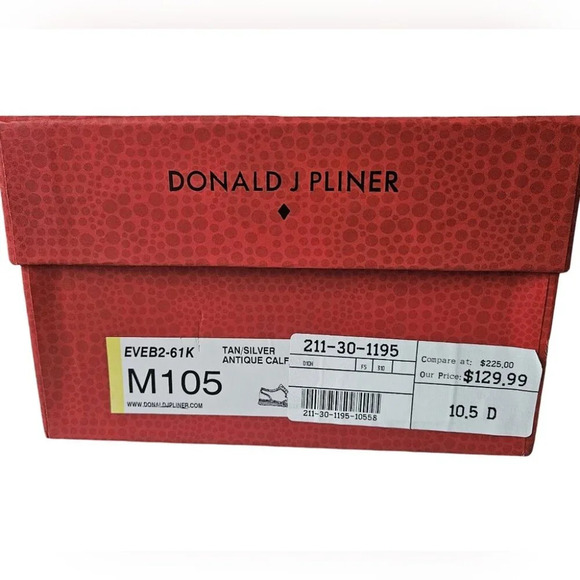 Donald J Pliner Leather Wingtip Dress Sneakers Mens Size 10.5 D Brown Gray  Blue - Picture 6 of 6